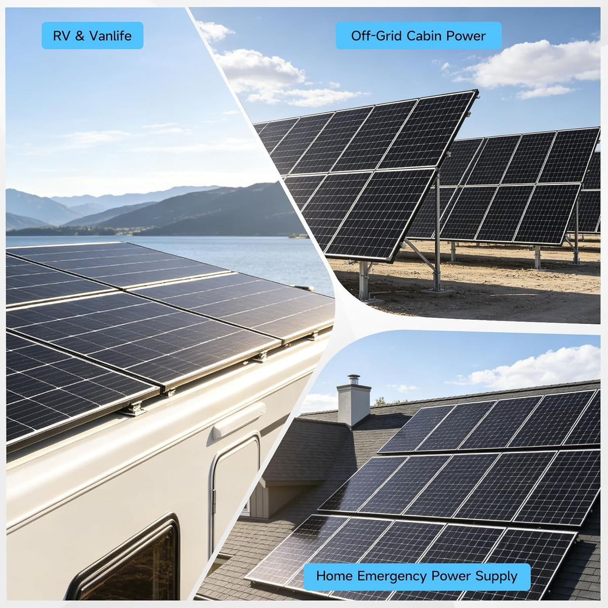 400W 2Pack 2Pack 200W Paneles Solares Bifaciales 25% Alta Eficienci...