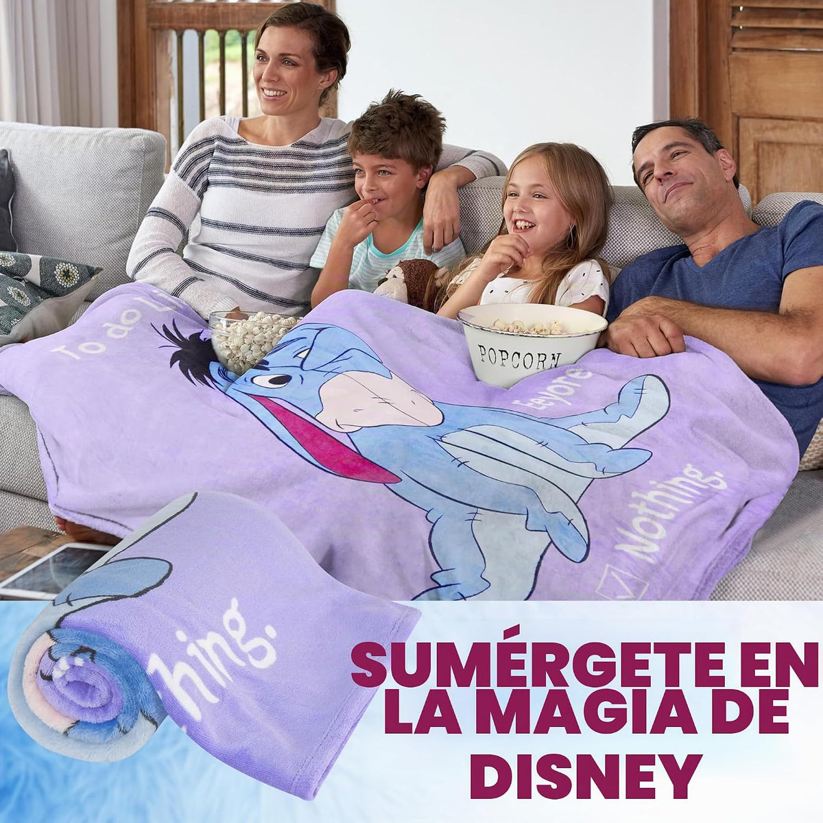 Disney Eeyore - Manta de forro polar suave para dormitorio, 59 x 51...
