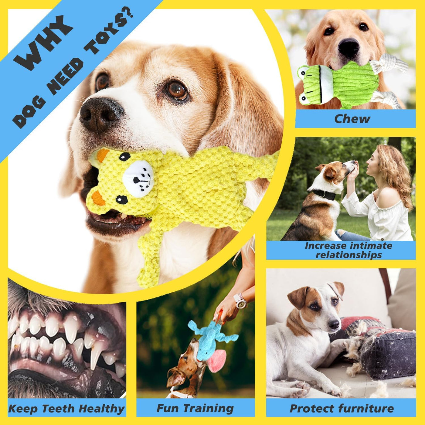 MRSOHRET - Juguetes chirriantes para perros, juguetes masticables d...
