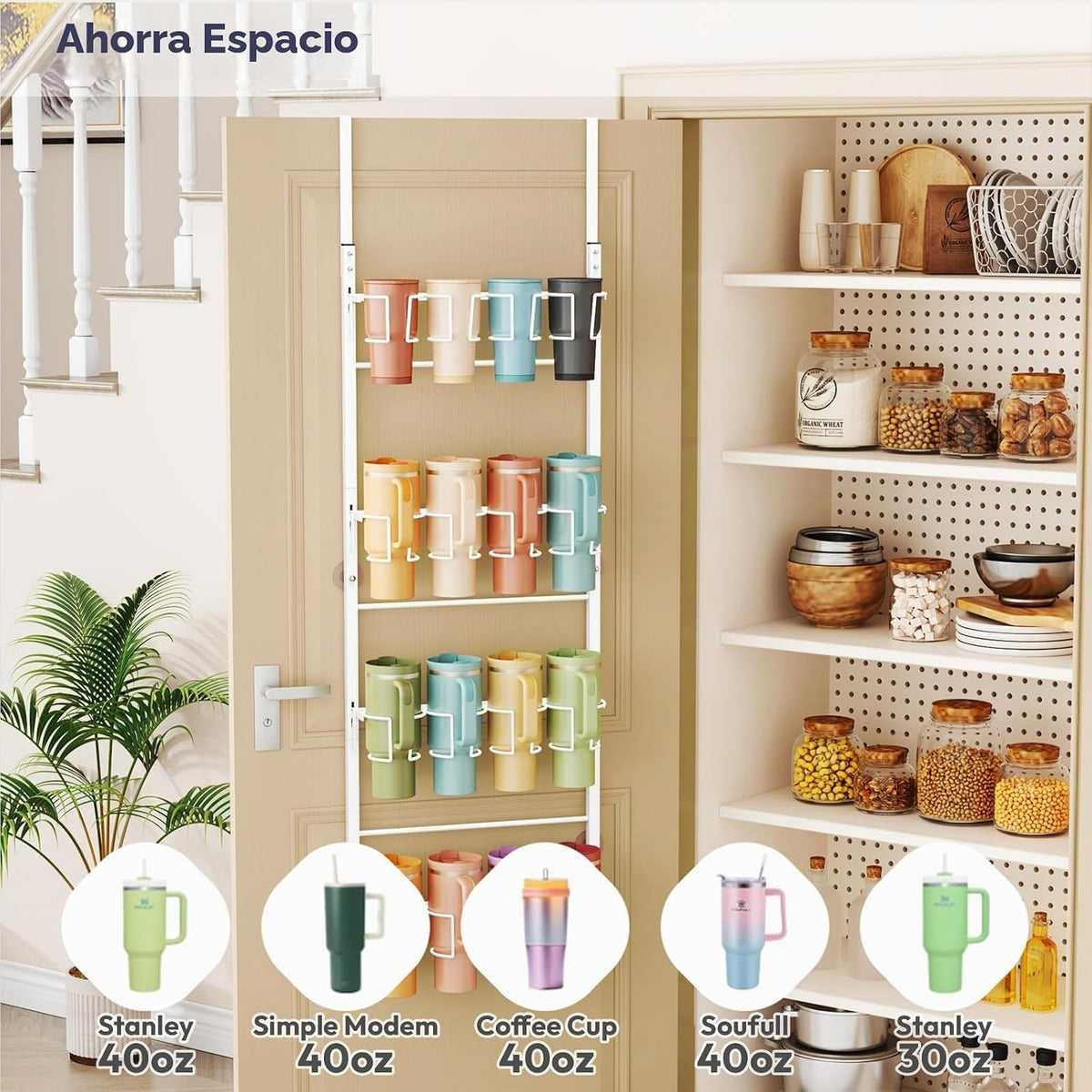 SWTYMIKI Organizador de botellas de agua de 4 niveles \u2013 Organi...