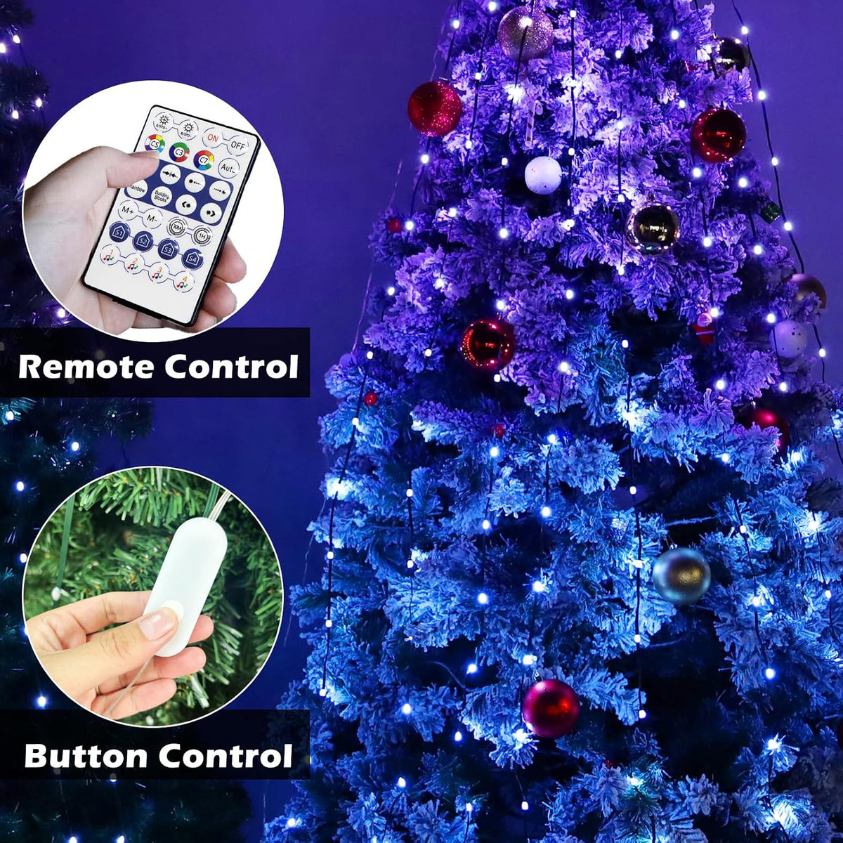 ROSE ME 200 luces LED para árbol de Navidad + soporte para calcetin...