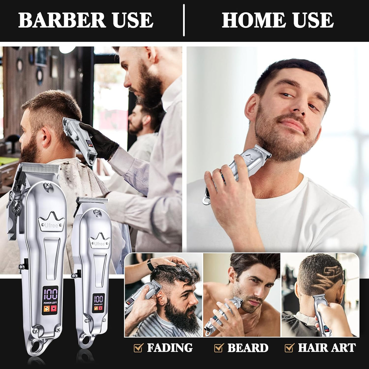 Ufree Cortapelos para Hombres Profesional, Juego de Cortapelos y Re...
