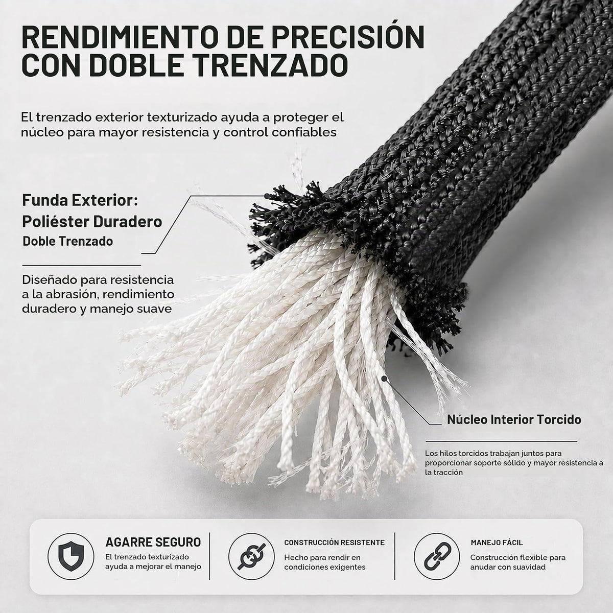 YUZENET Cuerda de arborista de poliéster trenzada (3\/8 pulgadas x...