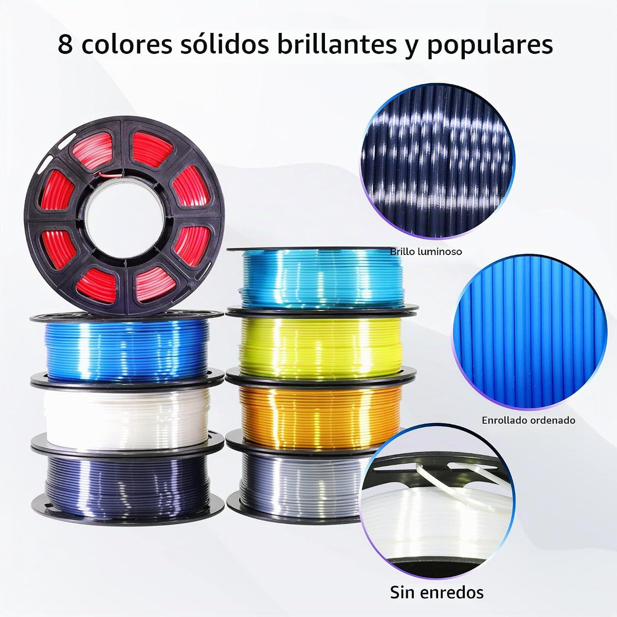 BBLIFE Filamento PLA de seda, paquete de filamento de impresora 3D...