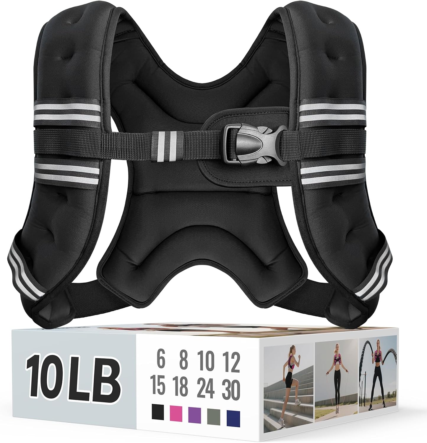 Zeerun Chaleco con peso, 6 libras, 8 libras, 10 libras, 12 libras,...