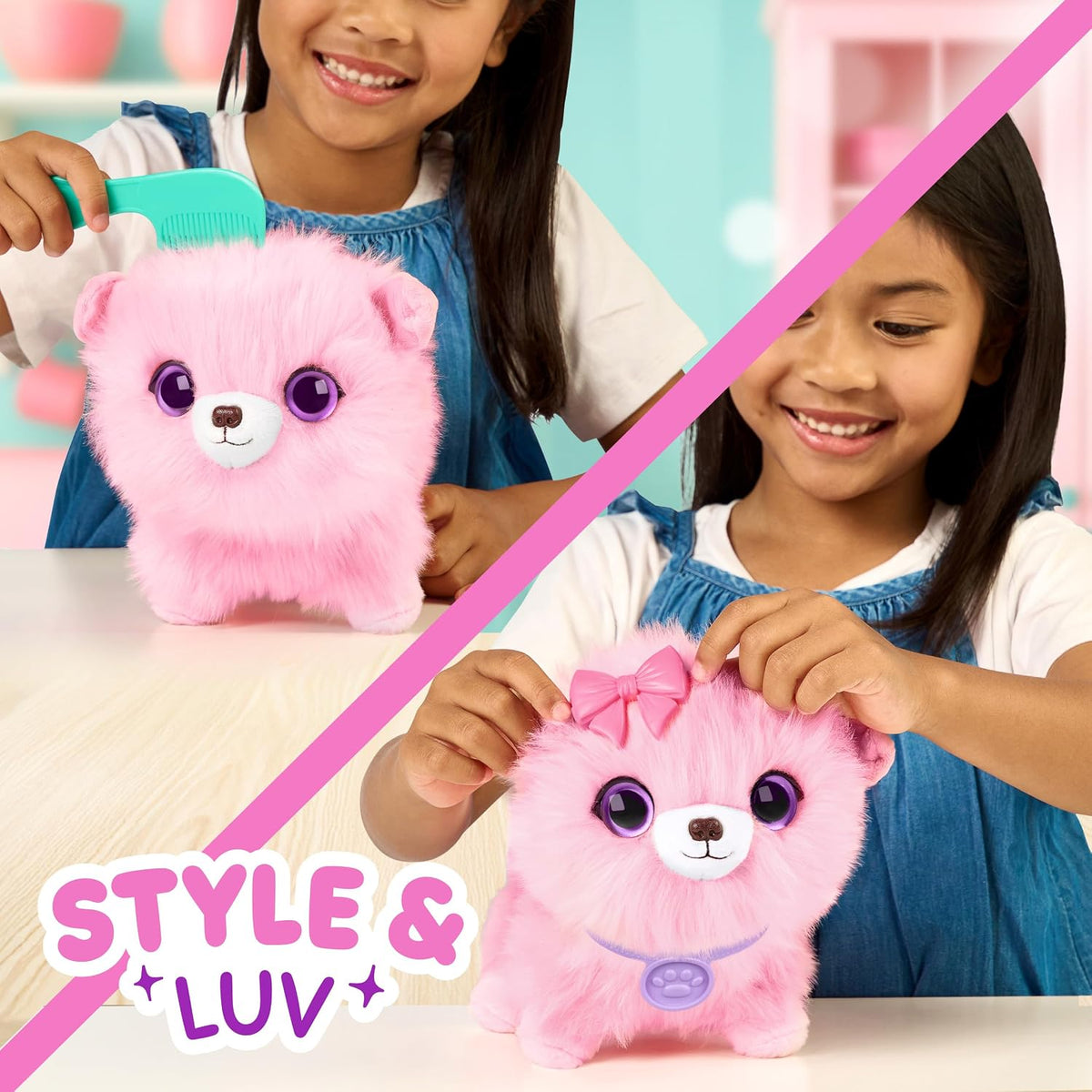 ScruffaLuvs Mascota sorpresa rosa, juguete de peluche misterioso, l...
