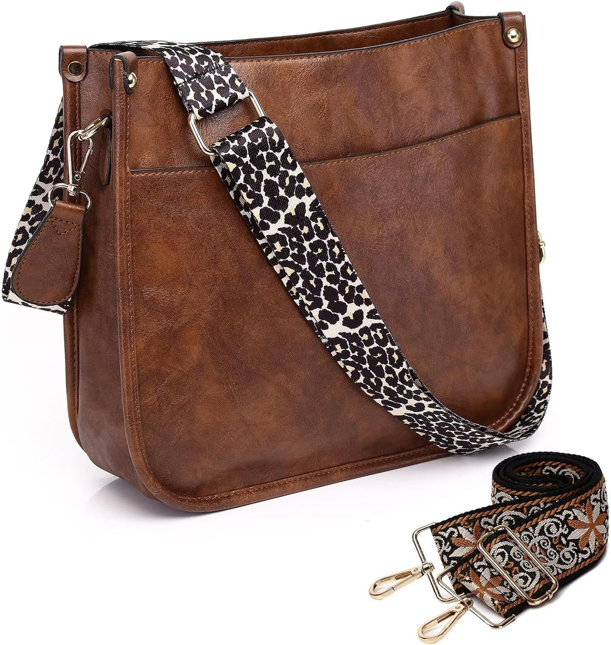 AUYOCO Bolsos cruzados de cuero vegano para mujer, bolso de hombro...