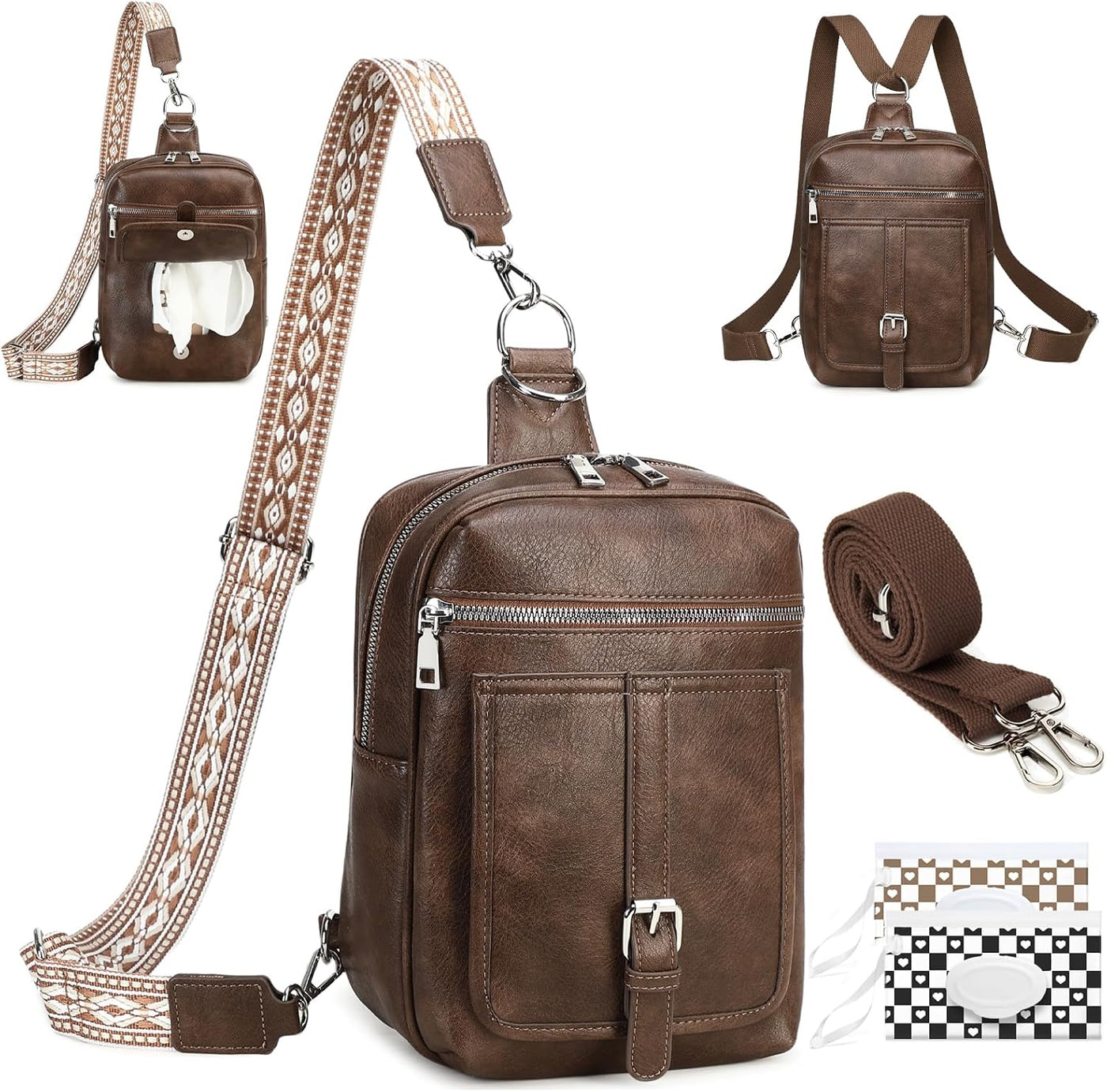 MYHOZEE Mini bolso de pañales cruzado pequeño bolso de pañales con...