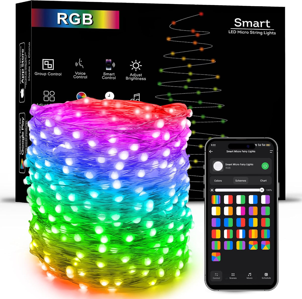 Brizled Luces inteligentes de Halloween, 200 LED de 66 pies RGB que...