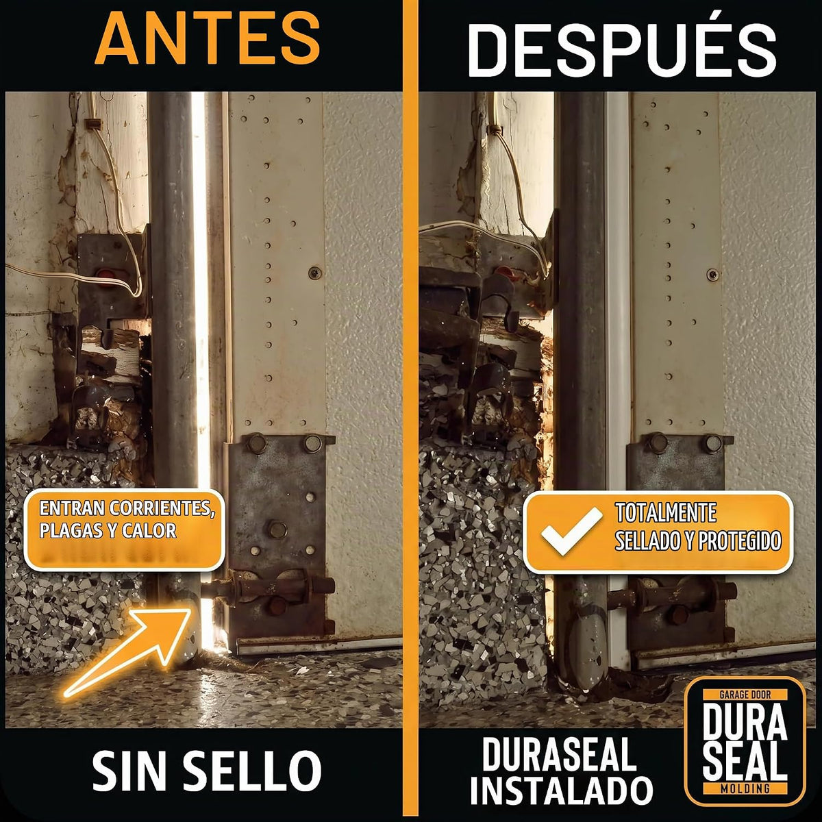 Kit de tiras de sellado para puerta de cochera DuraSeal, blanco de...