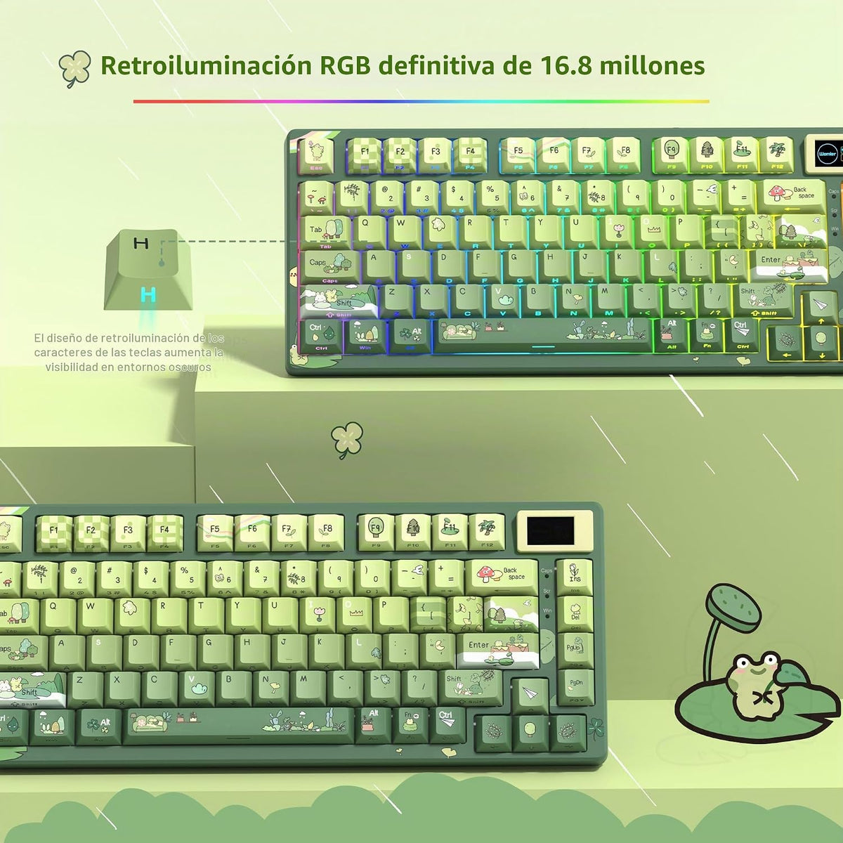 Womier Teclado SK80 el 75% con el teclado mecánico de la exhibición...