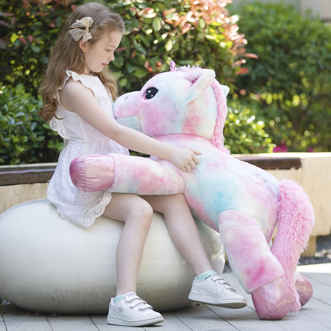 Tezituor Peluche de unicornio gigante de 43 pulgadas, juguetes de u...