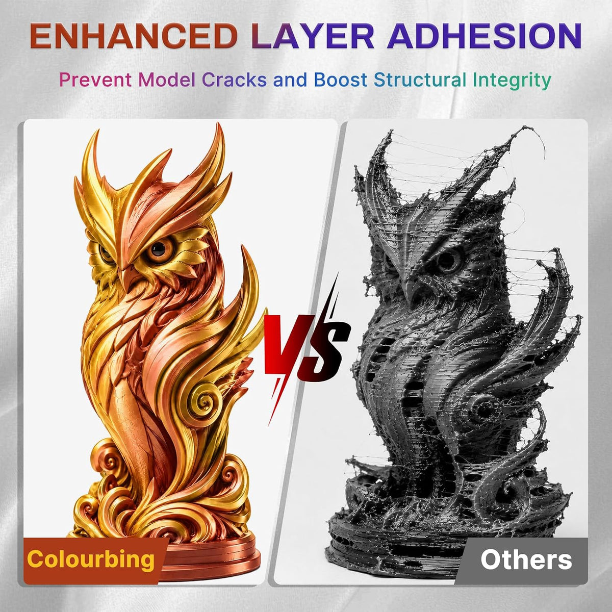 Colourbing Filamento de impresora 3D PLA+ de seda presecada de dobl...