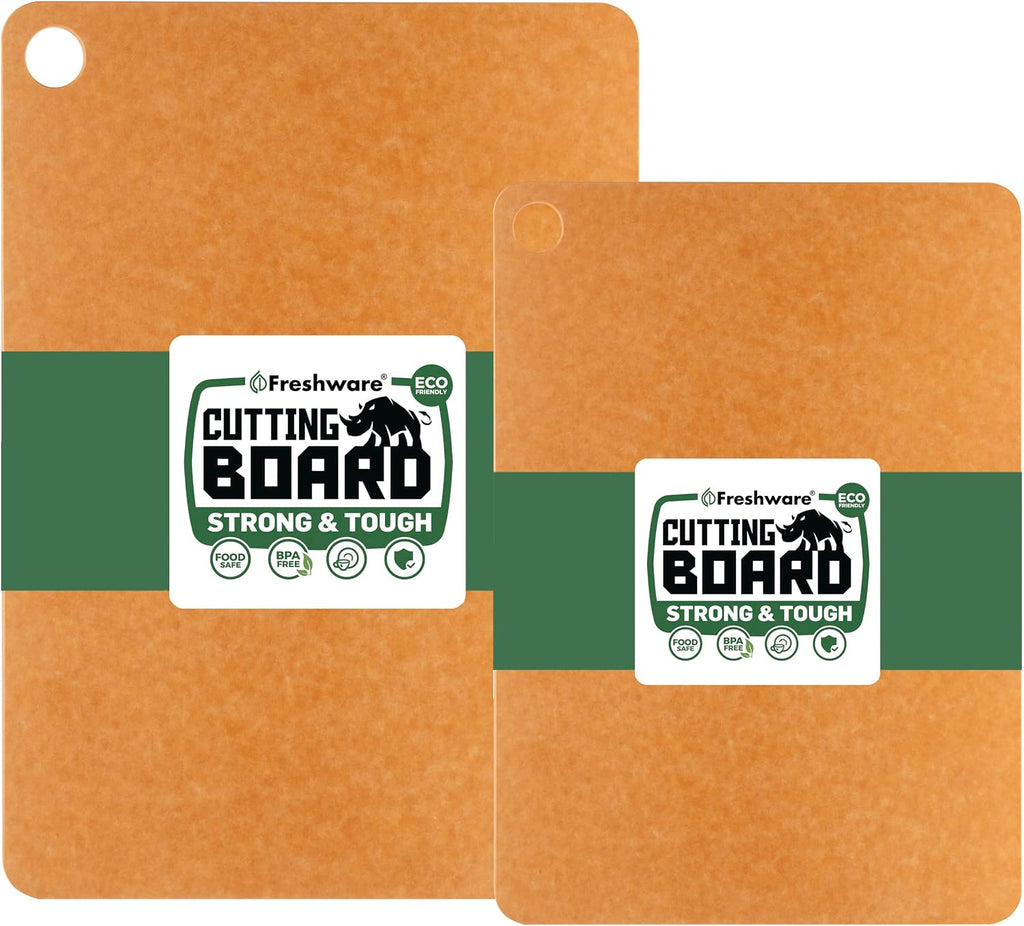 Freshware Tablas de cortar de madera para cocina, aptas para lavava...