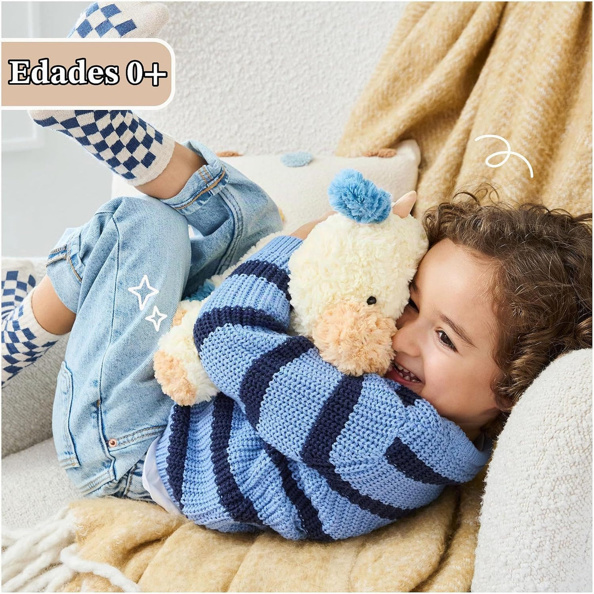 GUND Cozys Collection - Juguete sensorial de peluche de vaca de 10...
