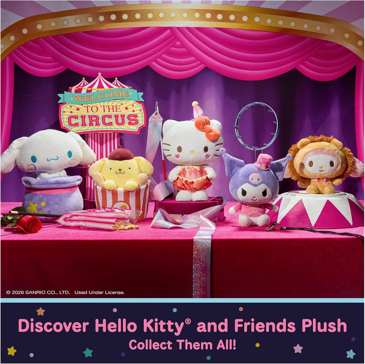GUND Sanrio Hello Kitty Acrobat Juguete de peluche de circo de 9,5...