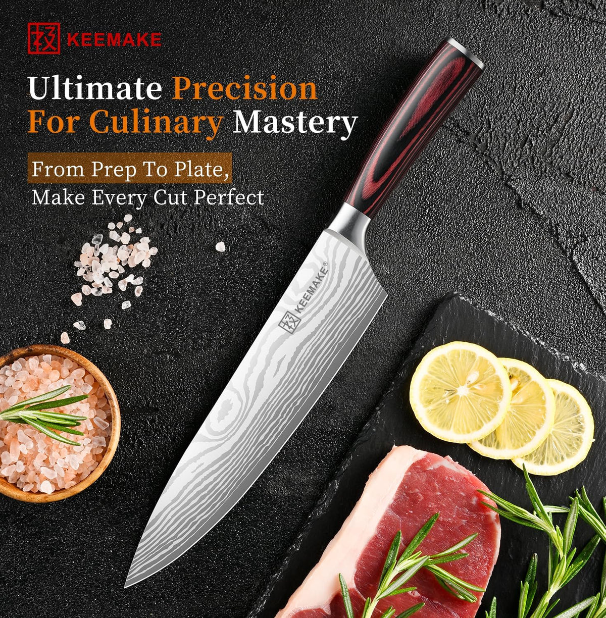 Cuchillo de chef KEEMAKE de 8 pulgadas - Cuchillo de cocina ultra a...