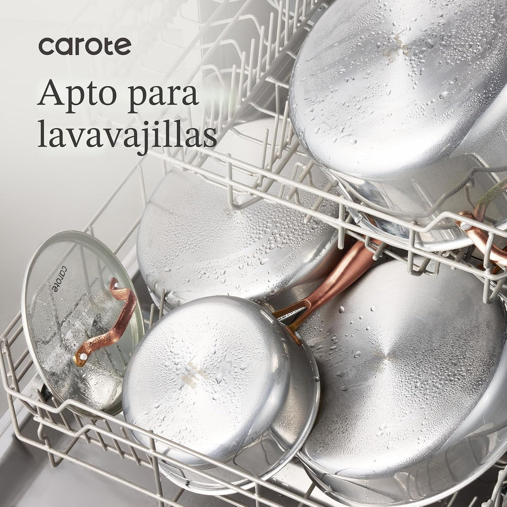 CAROTE Juego de utensilios de cocina de acero inoxidable de tres ca...