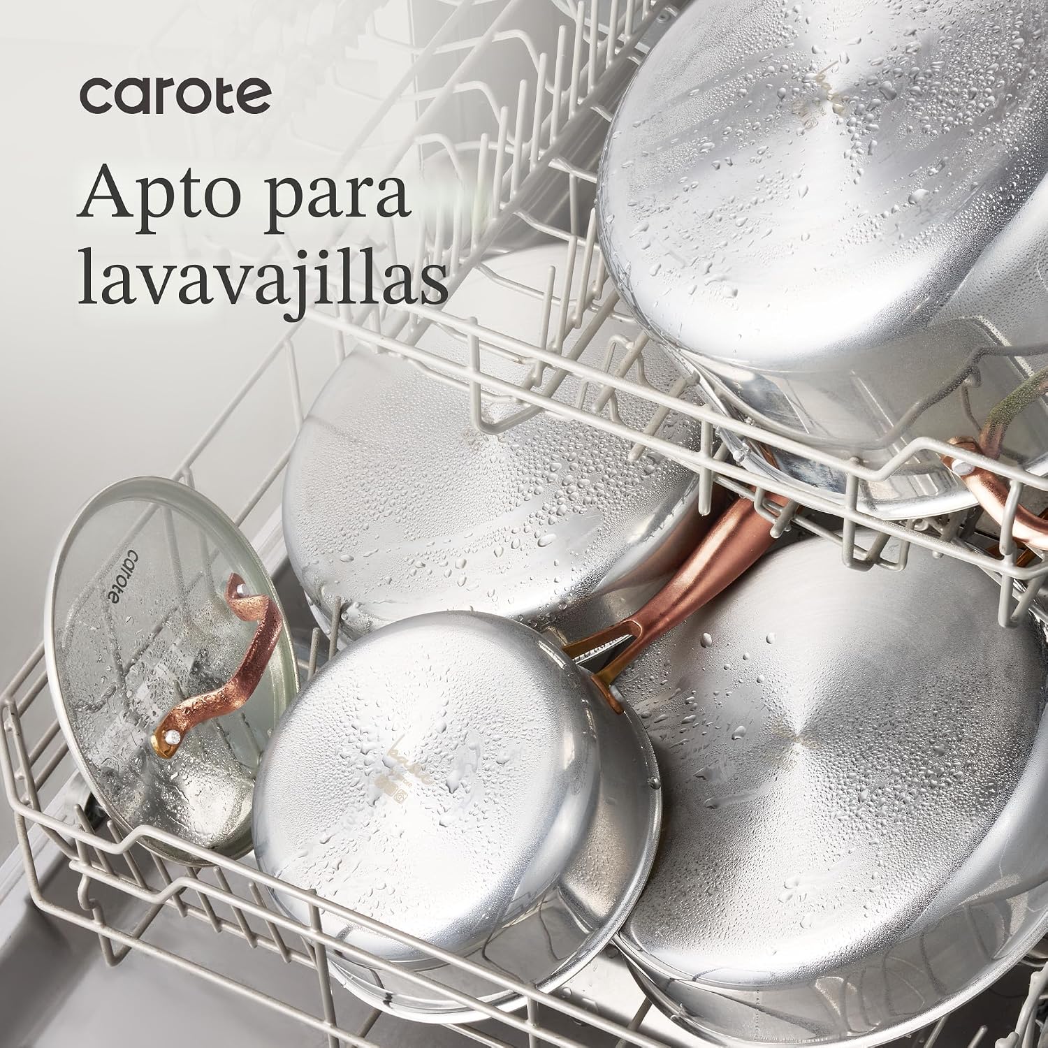 CAROTE Juego de utensilios de cocina de acero inoxidable de tres ca...