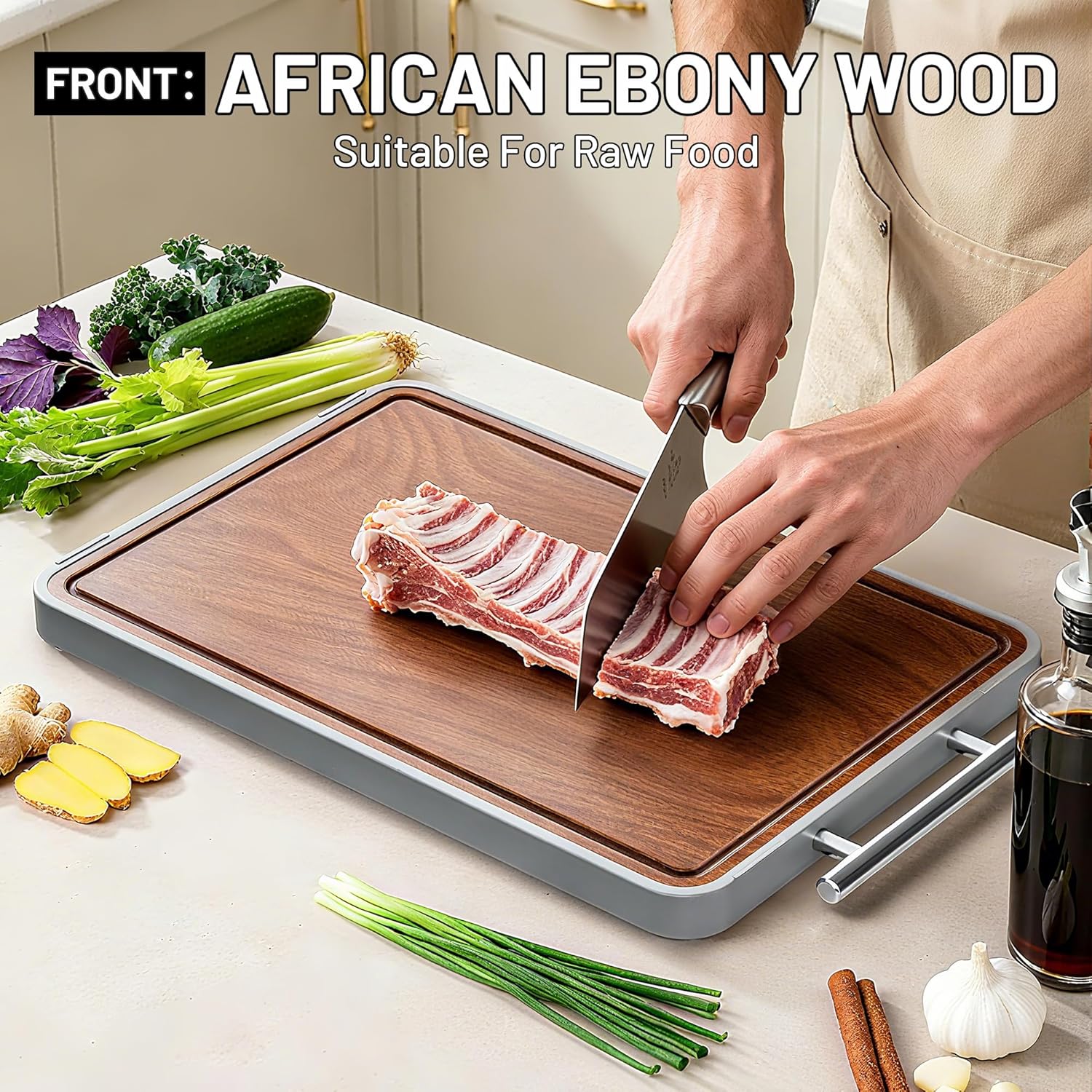 Tablas de cortar de titanio para cocina, tabla de cortar de madera...