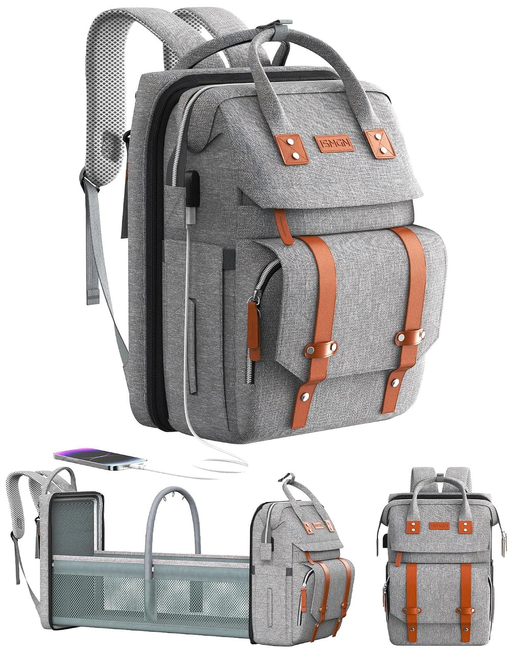 ISMGN - Mochila para pañales con cambiador, regalos para baby showe...
