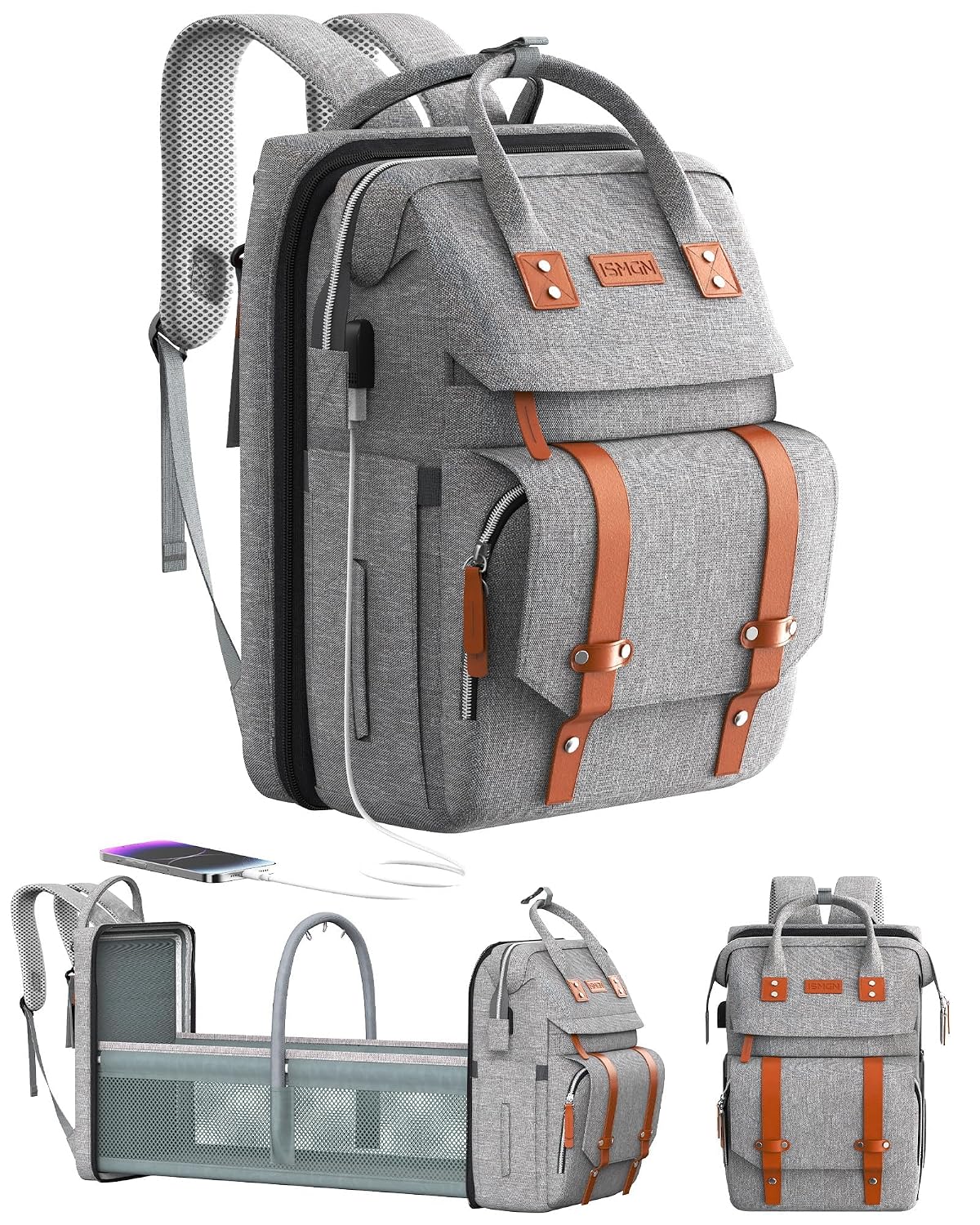 ISMGN - Mochila para pañales con cambiador, regalos para baby showe...