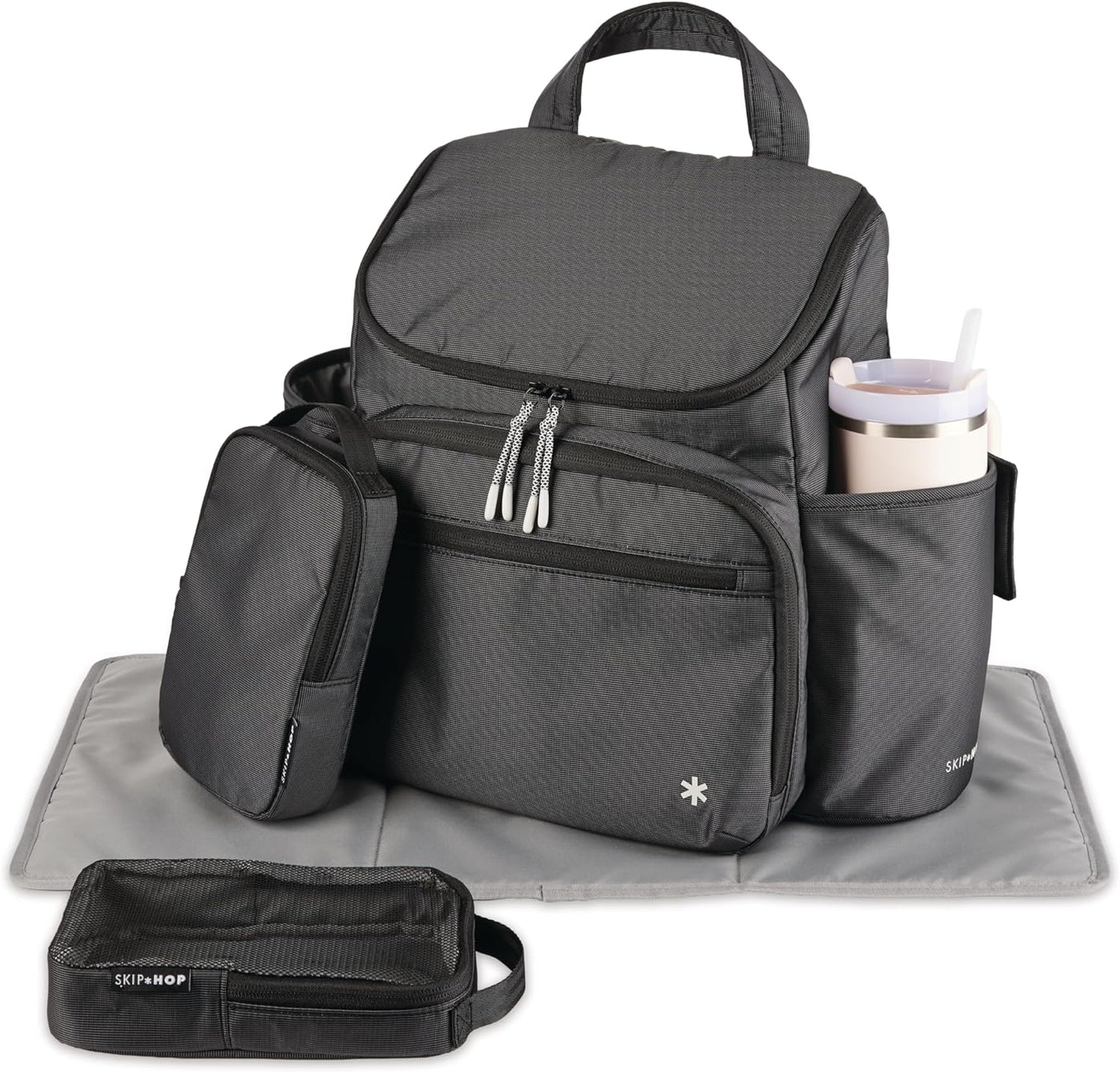 Skip Hop Mochila para pañales con cambiador portátil, bolsillo ajus...