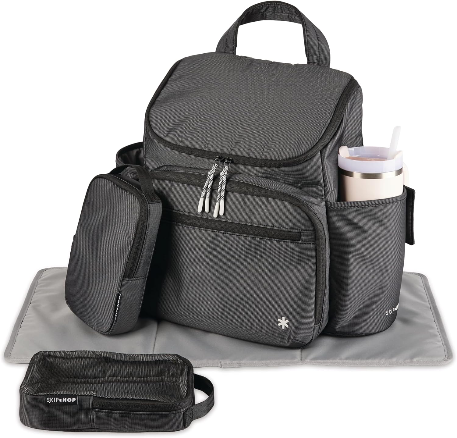 Skip Hop Mochila para pañales con cambiador portátil, bolsillo ajus...
