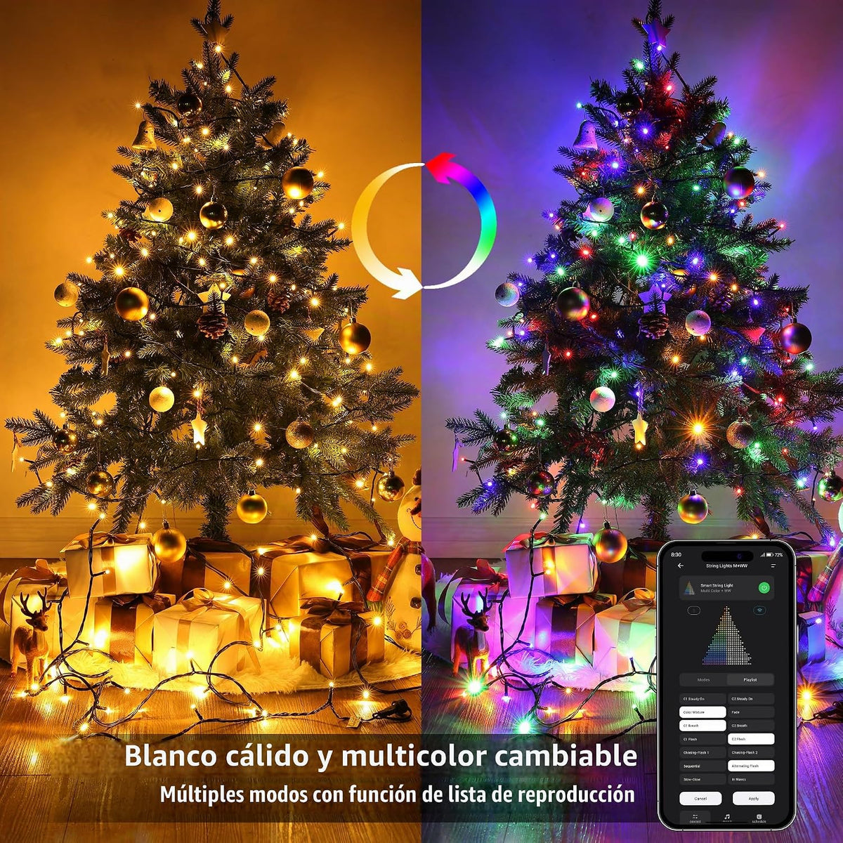 Brizled - Guirnalda de luces inteligentes de Navidad, 1000 luces LE...
