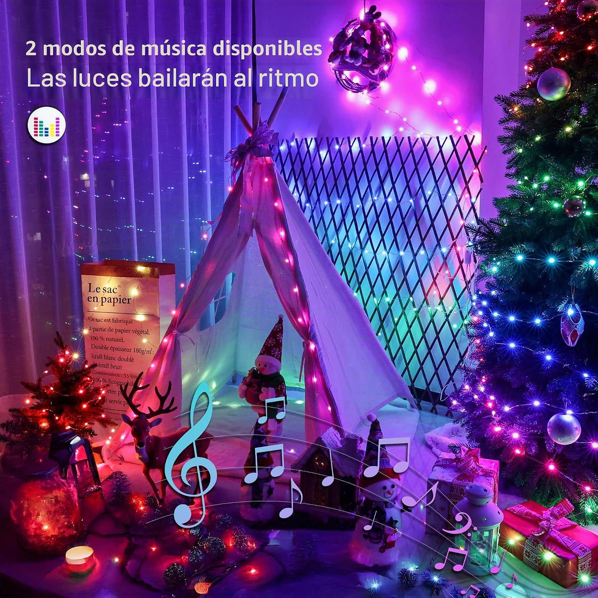 BrizLabs Enchufe de luces de hadas que cambian de color, 100 luces...