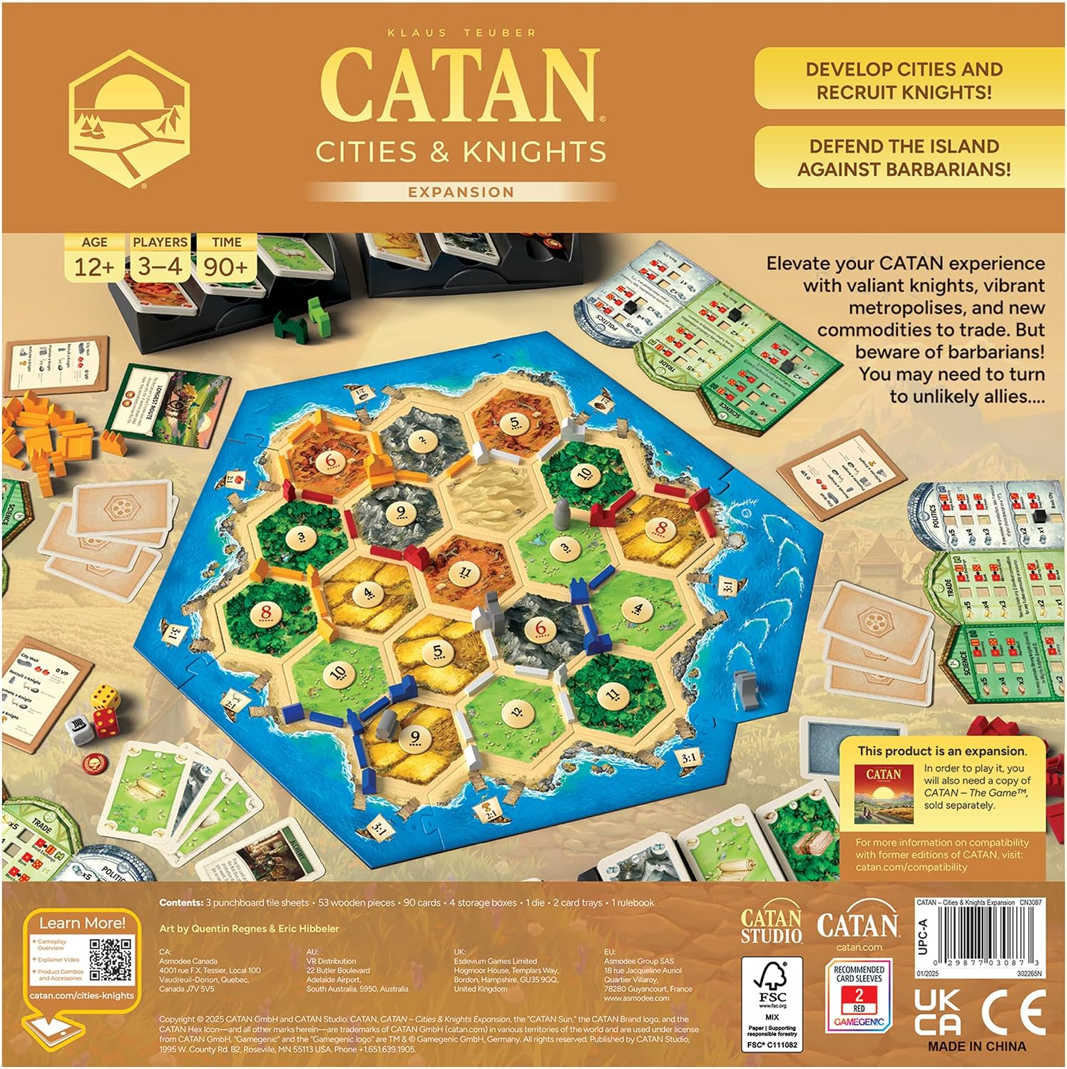 CATAN Expansión del juego de mesa Cities &amp; Knights (6ª edición)...