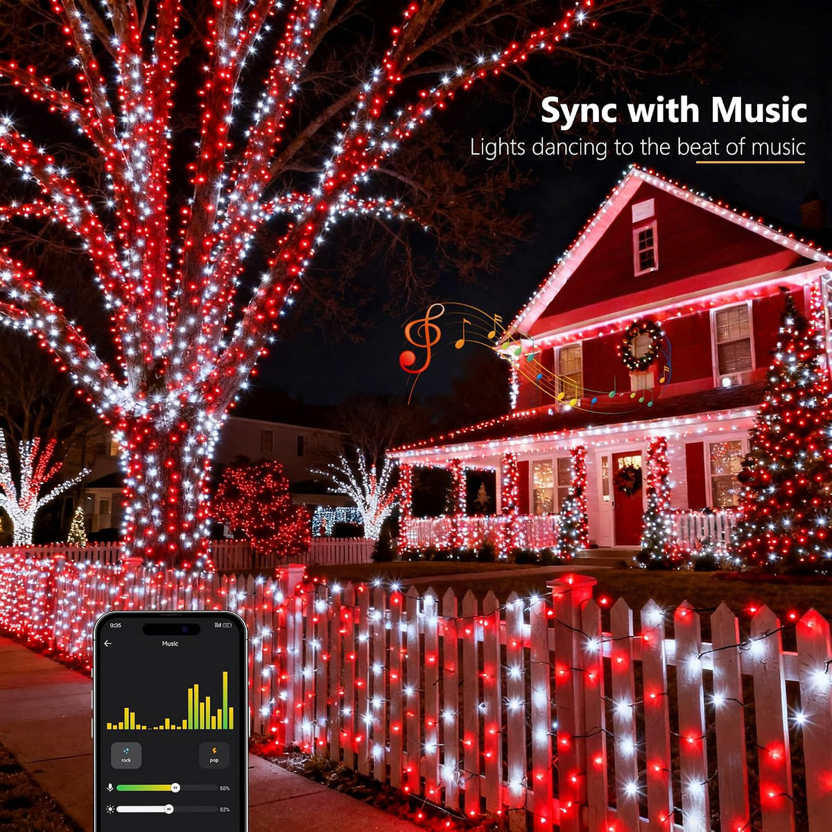 Brizled - Luces inteligentes para árbol de Navidad, 20 metros \/ 66...