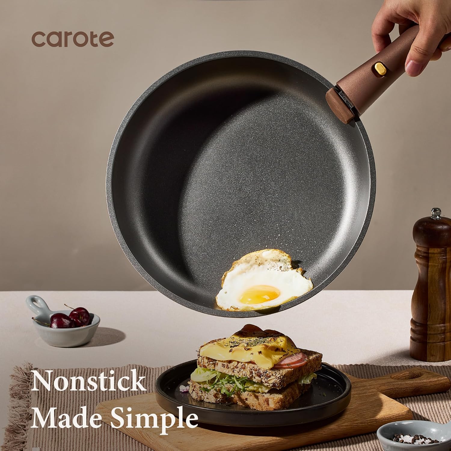 CAROTE Juego de 21 ollas y sartenes, juego de utensilios de cocina...