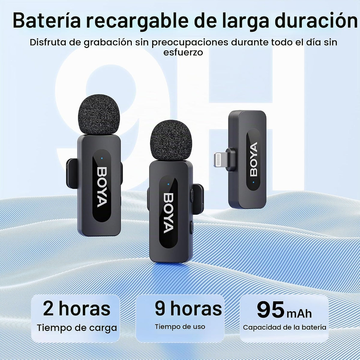 BOYA V2 - Micrófonos inalámbricos para iPhone con puerto Lightning...