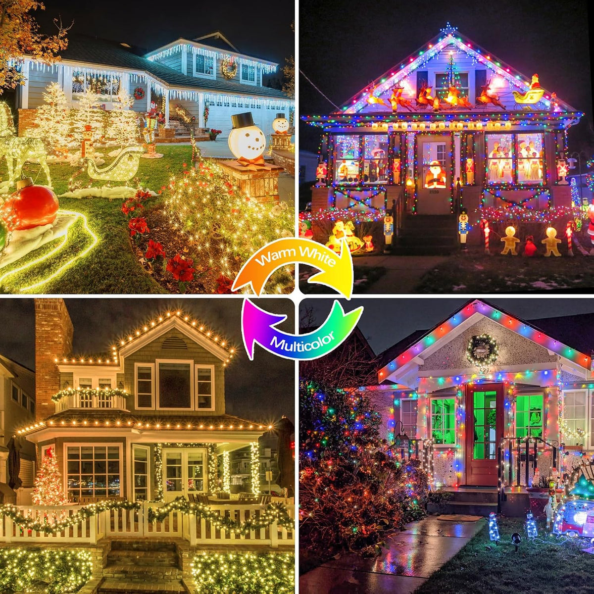 Guirnalda de 100 luces LED conectables con control remoto, blanco c...