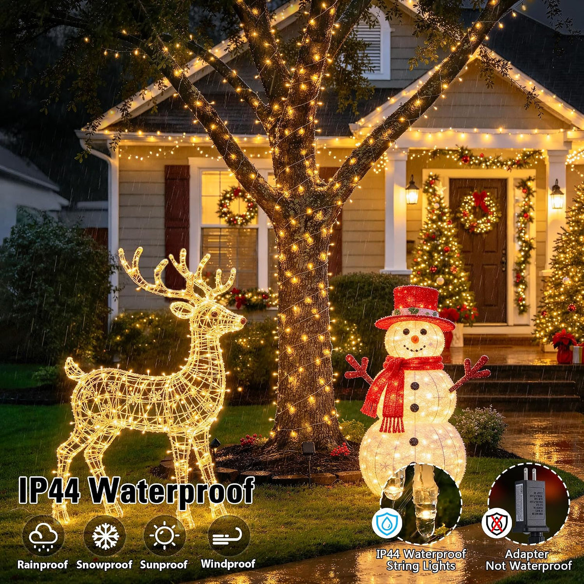 JMEXSUSS - Tira de 200 luces LED de Navidad para interiores y exter...