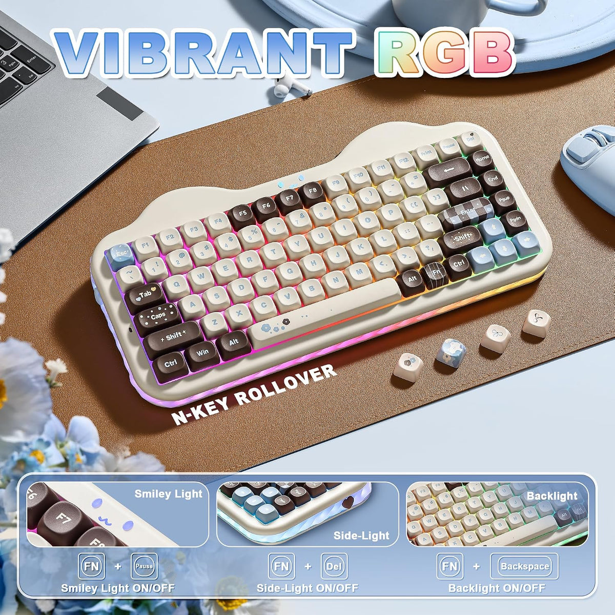 YUNZII C75 Lindo teclado mecánico inalámbrico 75% (Choco, interrupt...