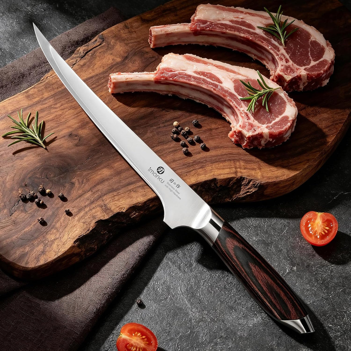 imarku Cuchillo de filete de 8 pulgadas, cuchillo afilado para desh...