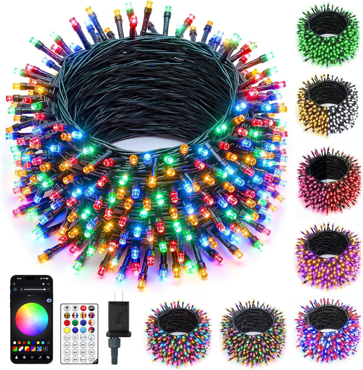 Minetom Luces LED RGB inteligentes que cambian de color, 198 pies,...