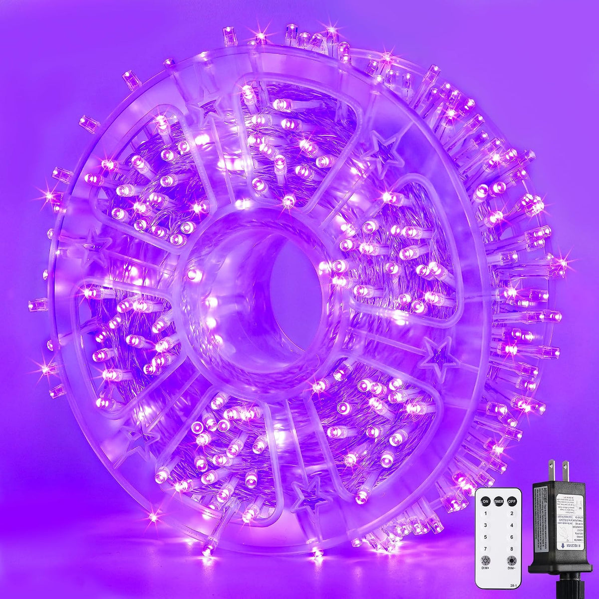 JMEXSUSS 400 luces LED moradas de Halloween al aire libre, luces de...