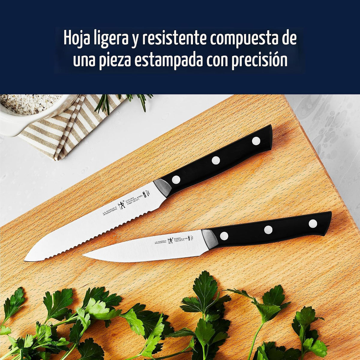 Henckels Juego de cuchillos dinámicos de 5 piezas con chef, pan, ut...