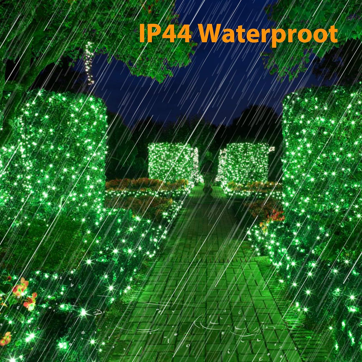 Luces navideñas para exteriores Brizled, color verde, mini cadena d...