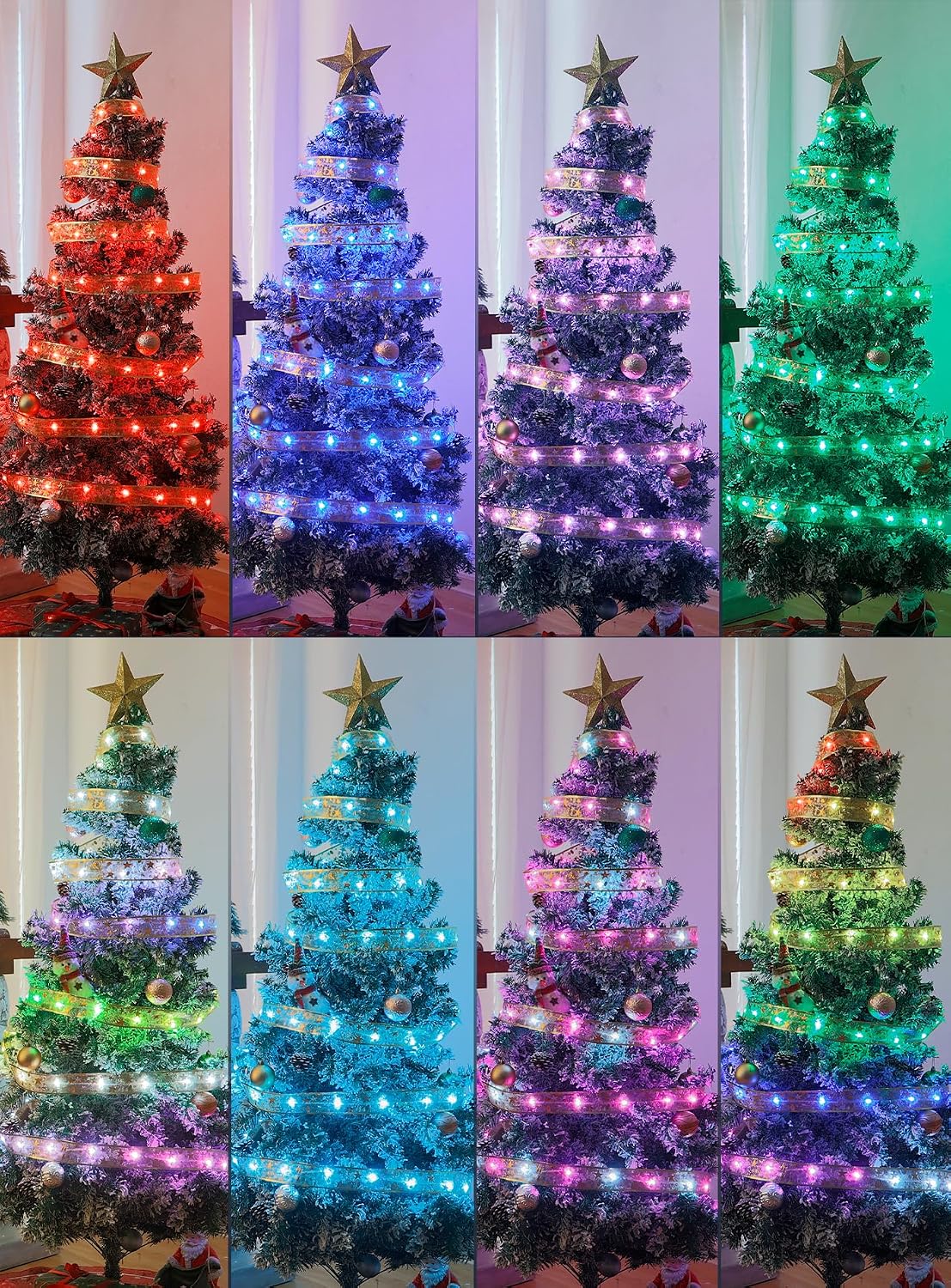 BraveDream 33 pies de luces de cinta inteligentes para Navidad, cin...