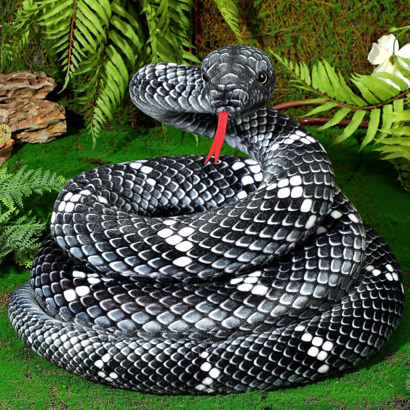 Hiboom - Peluche de serpiente gigante de 110 pulgadas, juguete real...