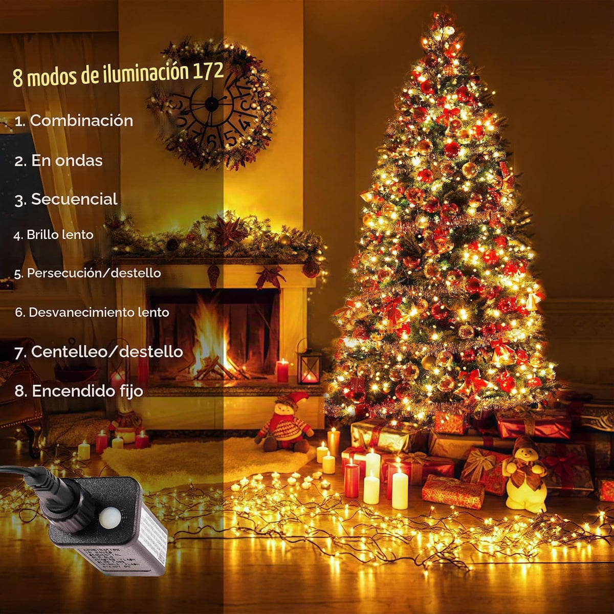 BlcTec - Luces de Navidad, 300 luces LED para árbol de Navidad de 1...