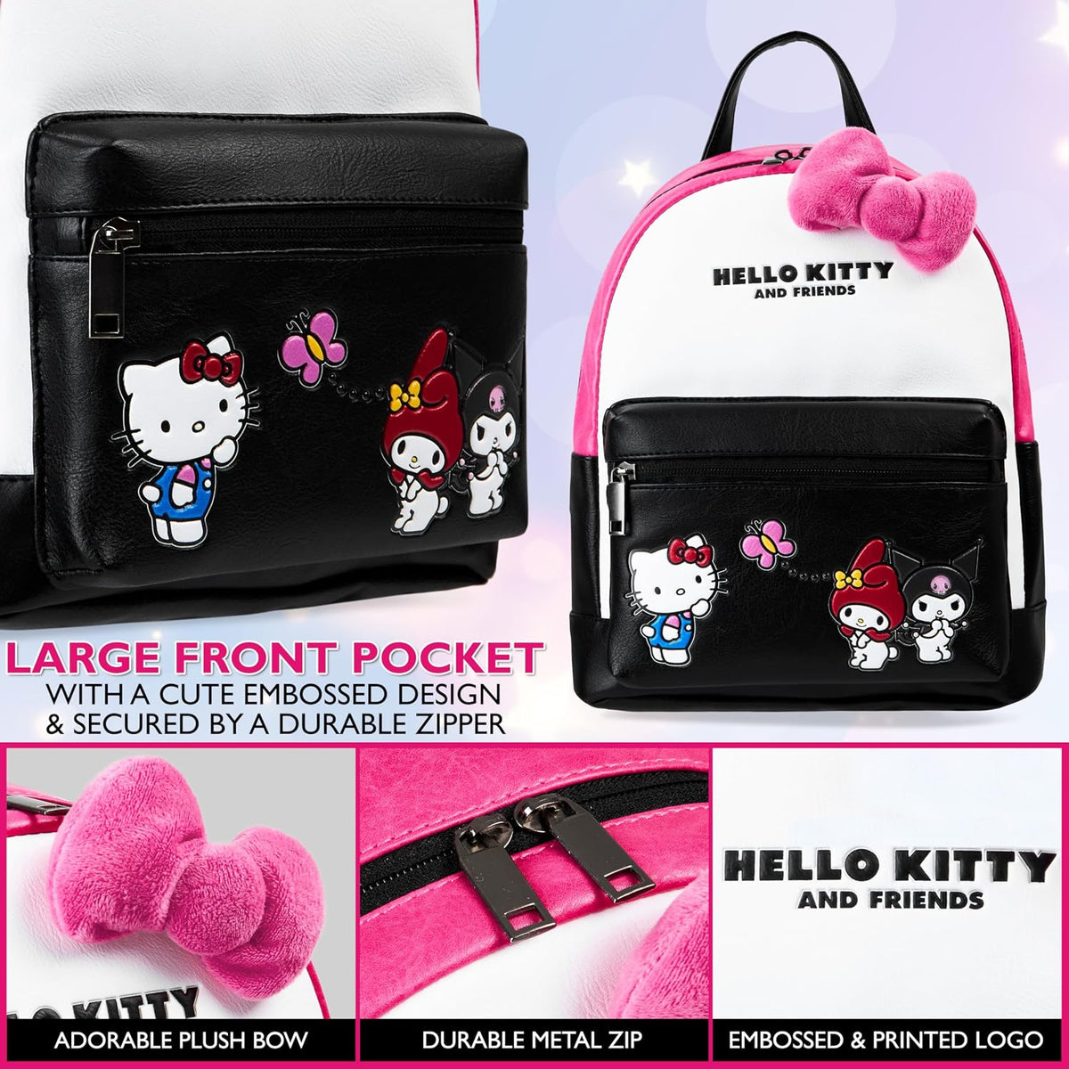 Hello Kitty Sanrio Mochila para Adolescentes Mujeres Kawaii Piel Si...