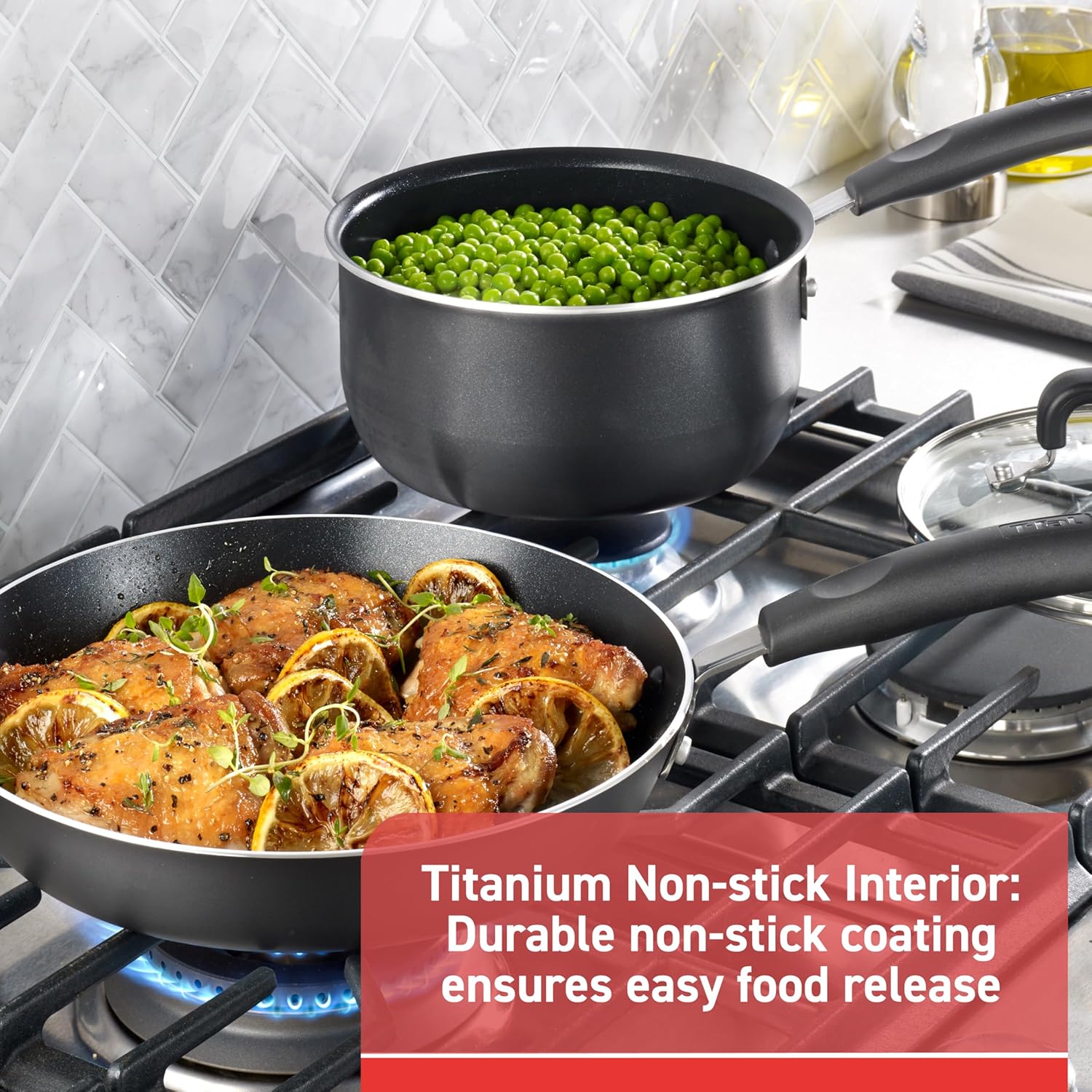 T-fal Signature - Juego de utensilios de cocina antiadherentes de 1...