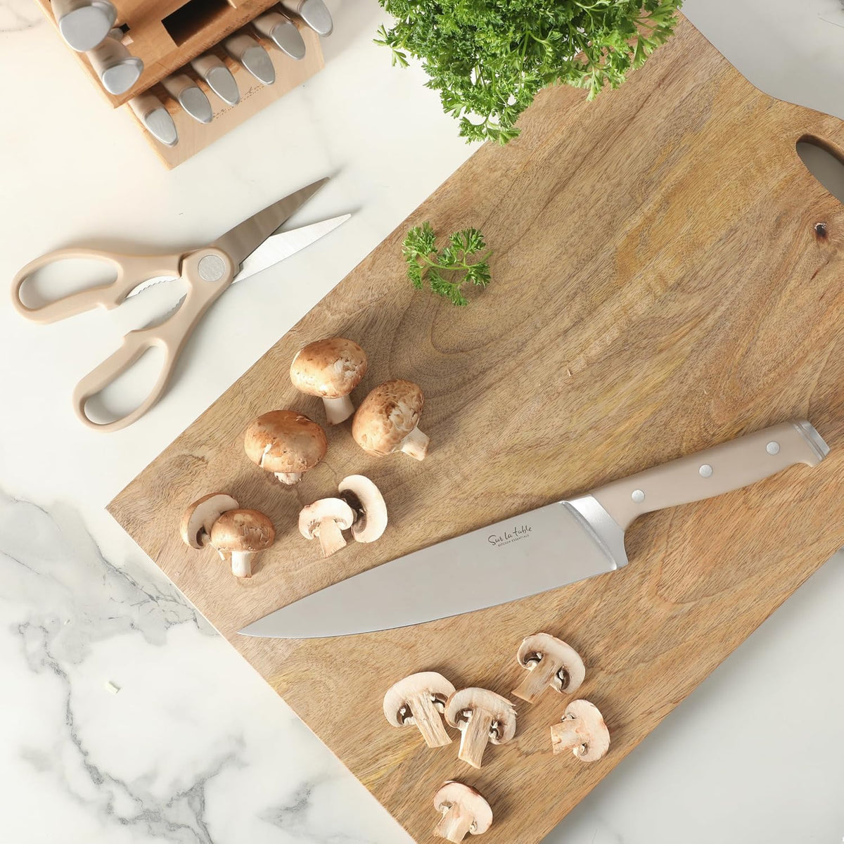 Sur La Table Kitchen Essentials - Juego de cuchillos con bloque, cu...