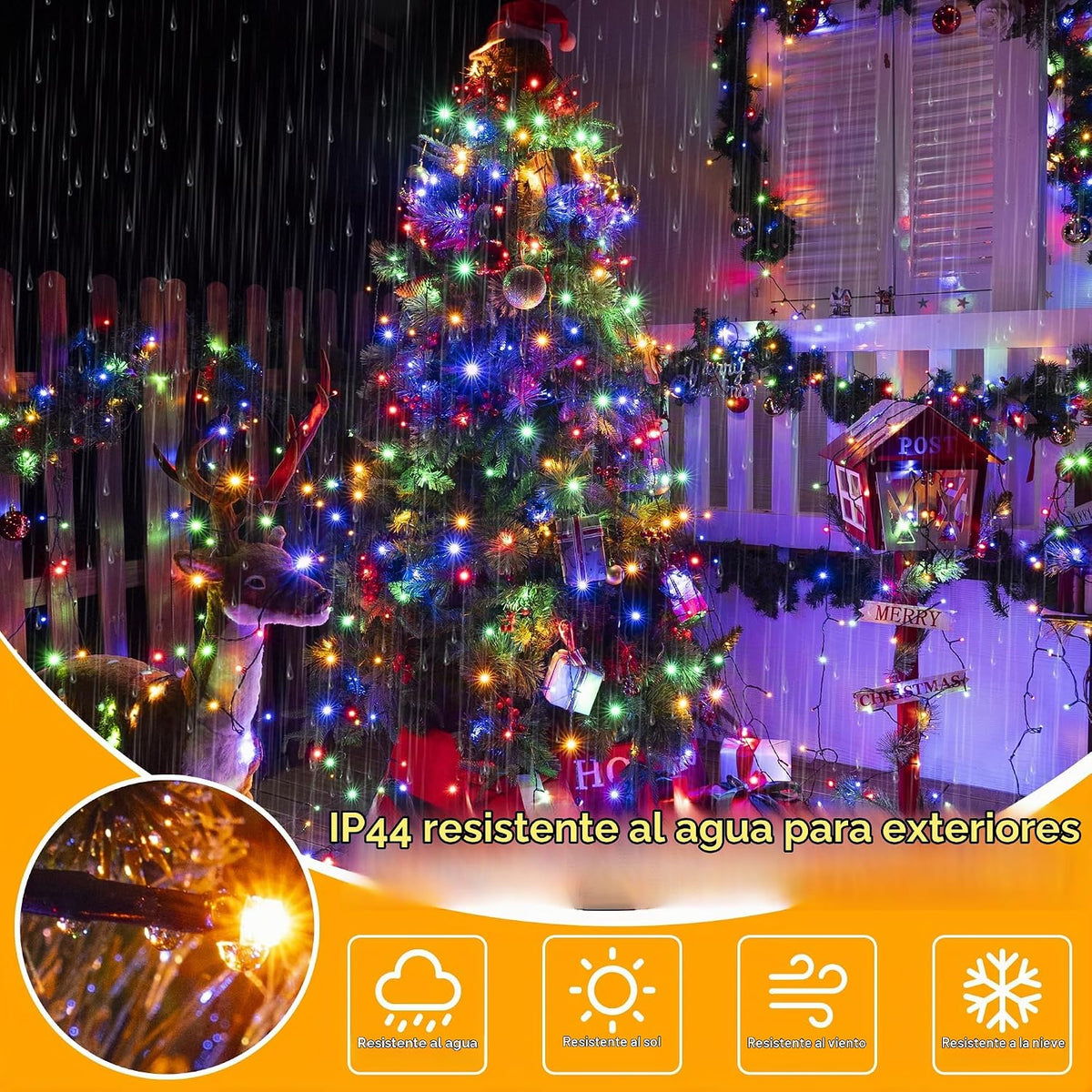 Ollny Luces de Árbol de Navidad 400LED 8.2 pies*16 Cadenas con Anil...