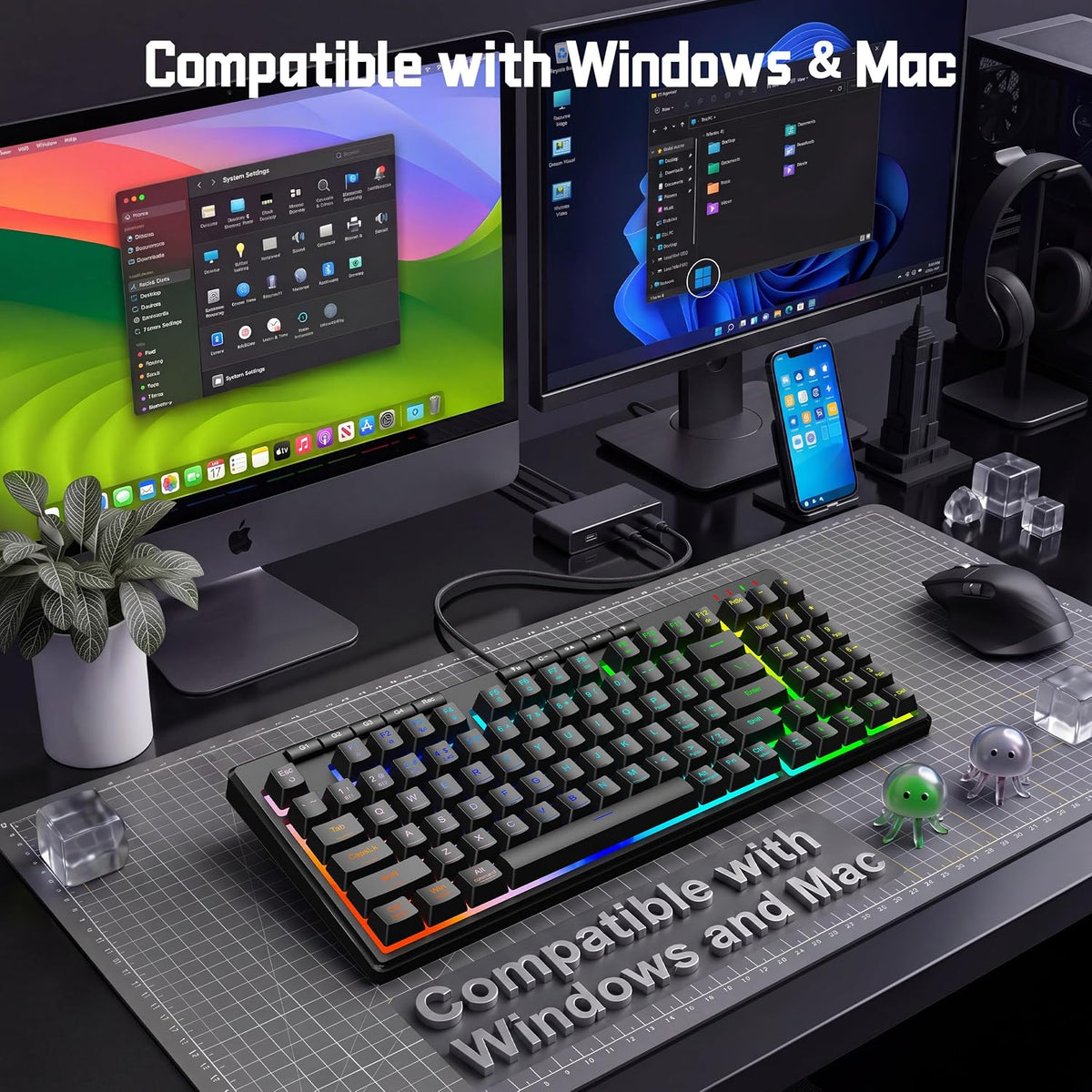 Redragon K517 Pro Teclado para juegos con cable, retroiluminación R...
